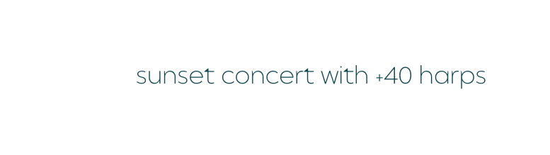 sunset concert with 40 harps